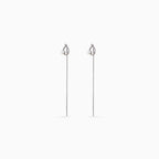Silver Orbit Pearl Threader Drops