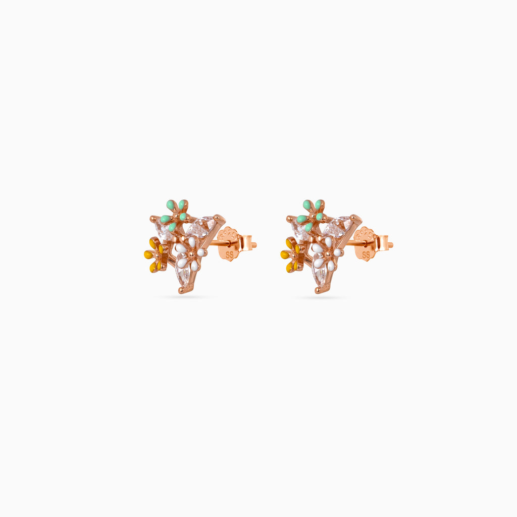 Rose gold Meadow Marquise Studs