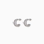 Silver Butterfly Gem Hoop Huggies