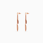 Rose gold Etched Leaf Linear Drops