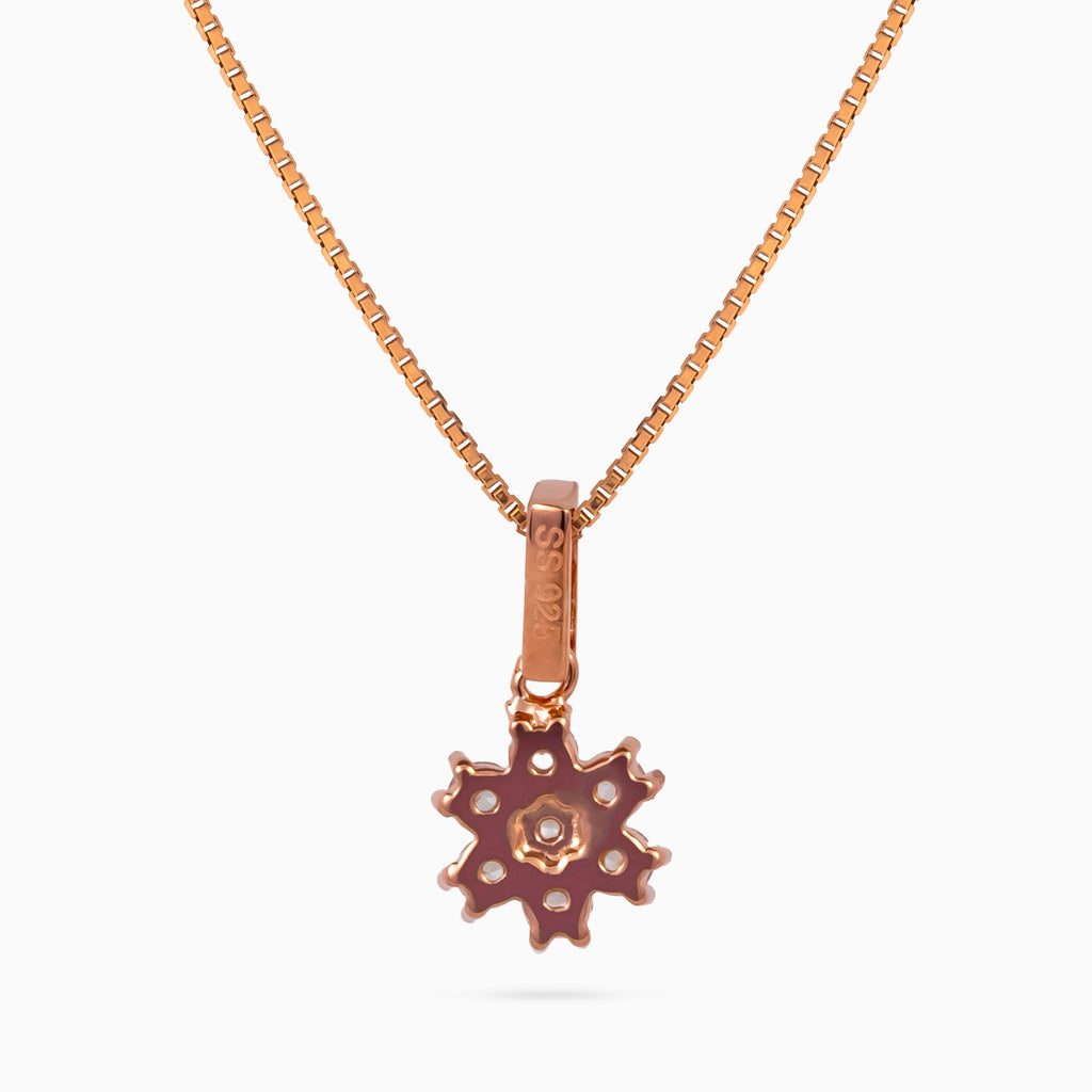 Rose Daisy Cluster Pendant Set