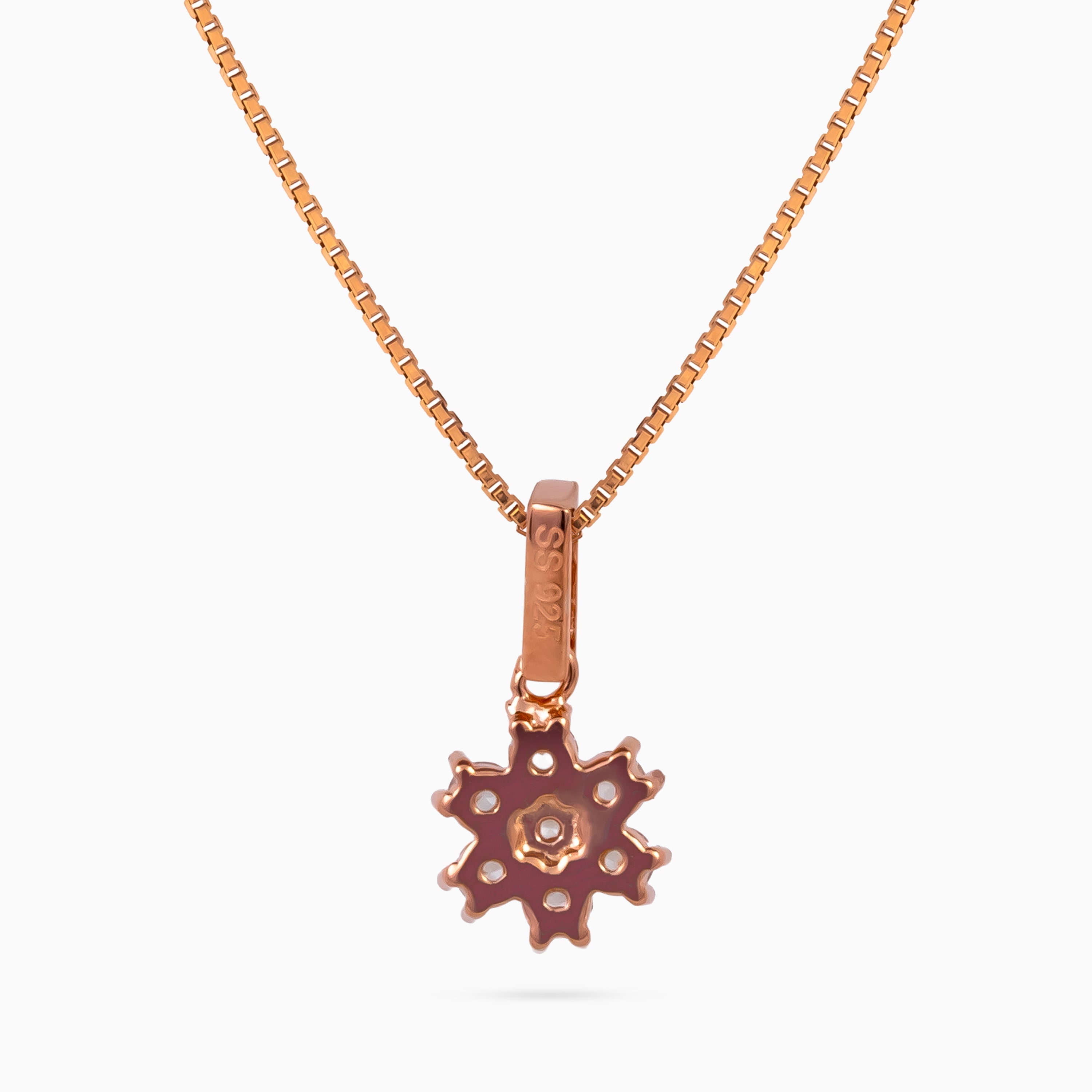Rose Daisy Cluster Pendant Set