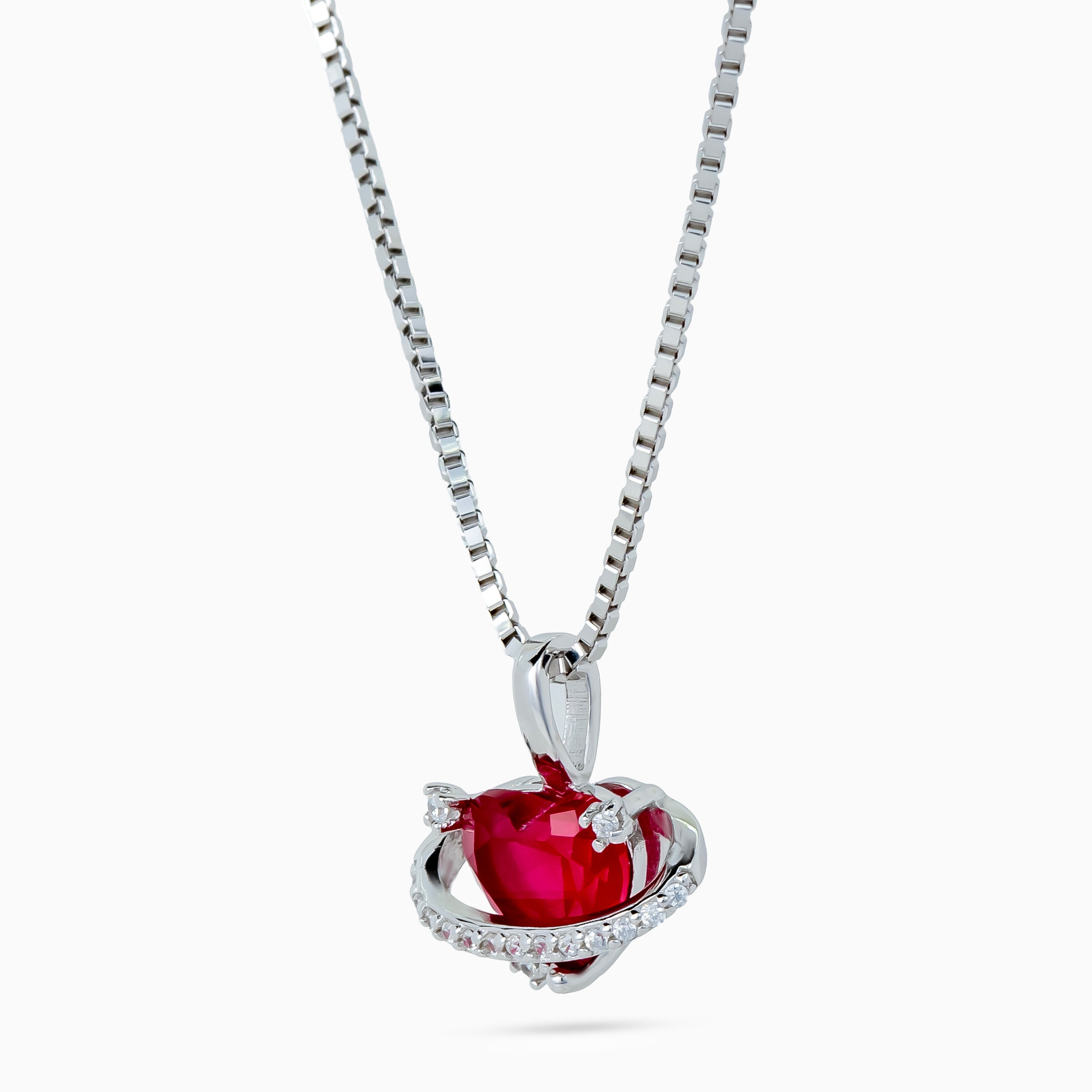 Orbit Heart Pendant Necklace