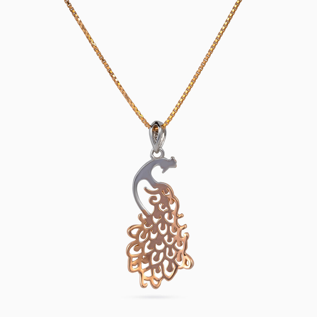 Regal Peacock Filigree Pendant Set