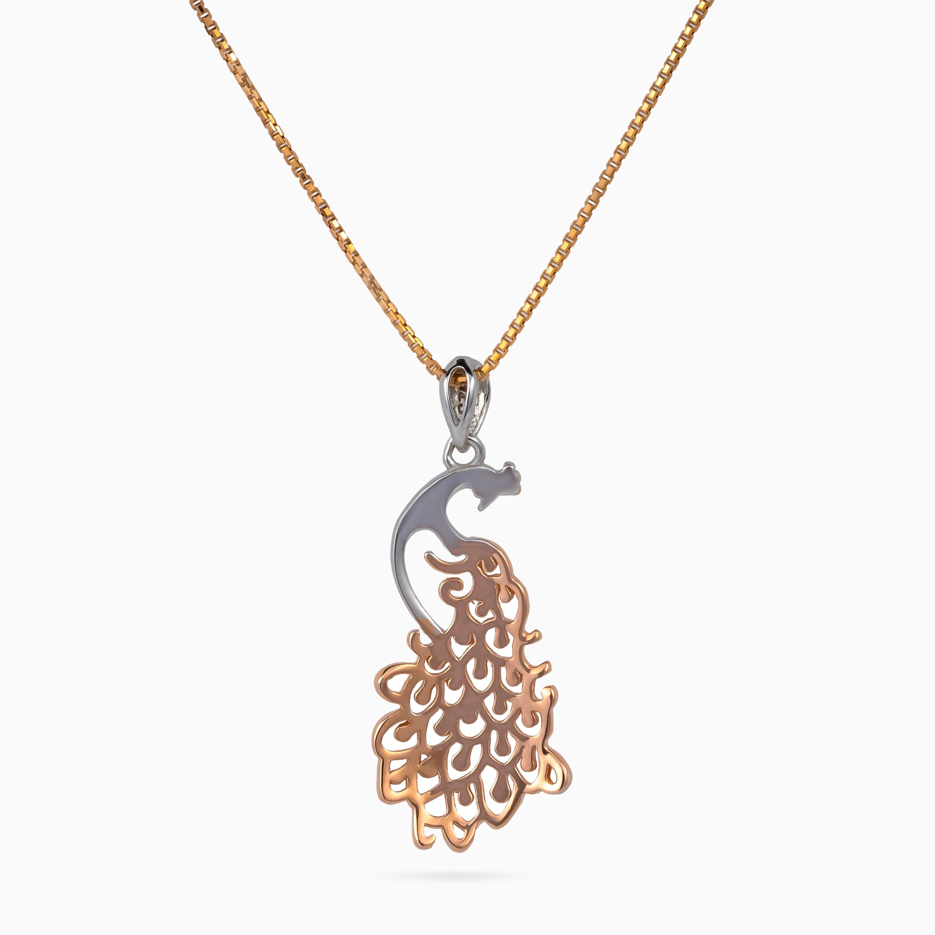 Regal Peacock Filigree Pendant Set