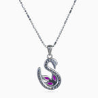 Ruby Wing Swan Pendant Set
