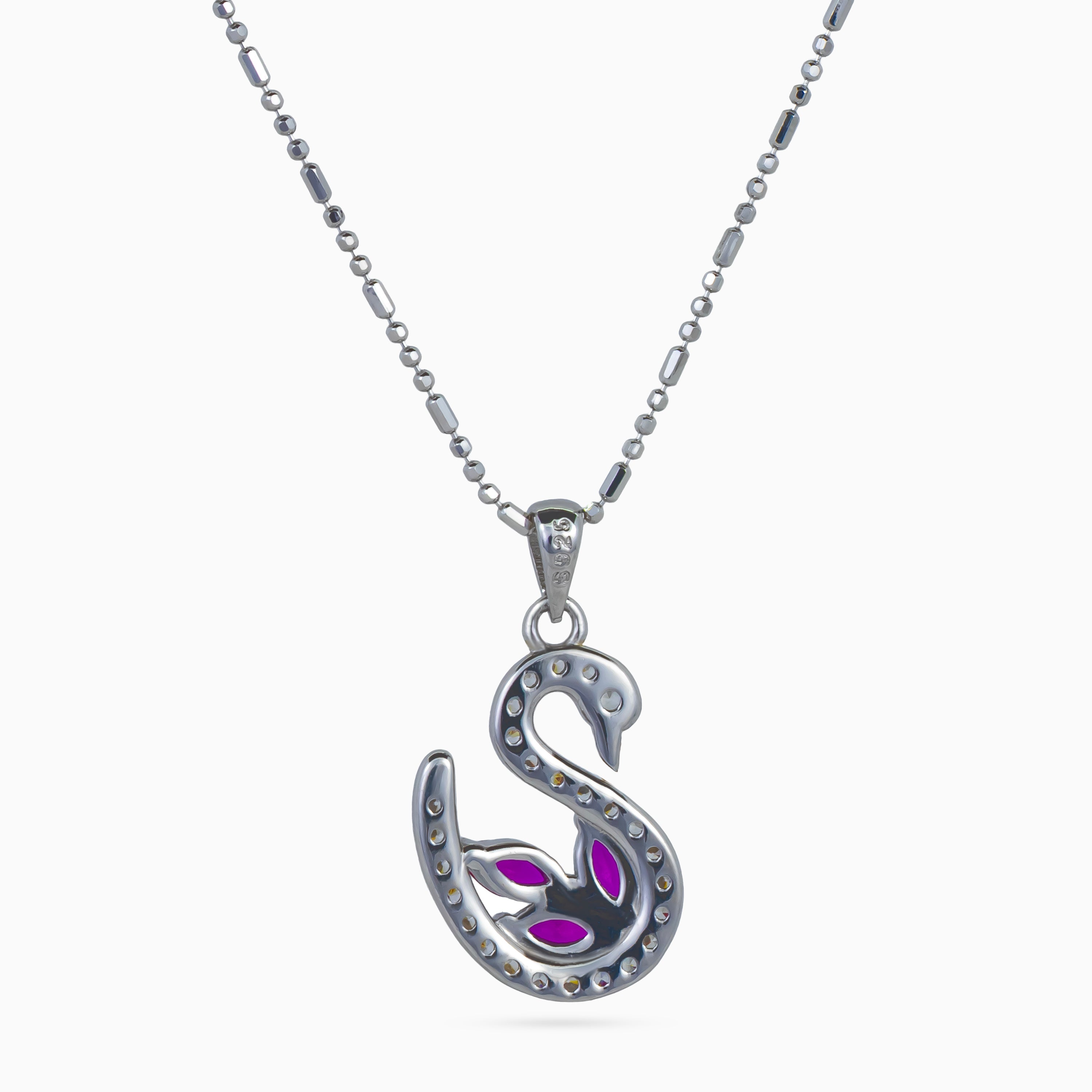 Ruby Wing Swan Pendant Set