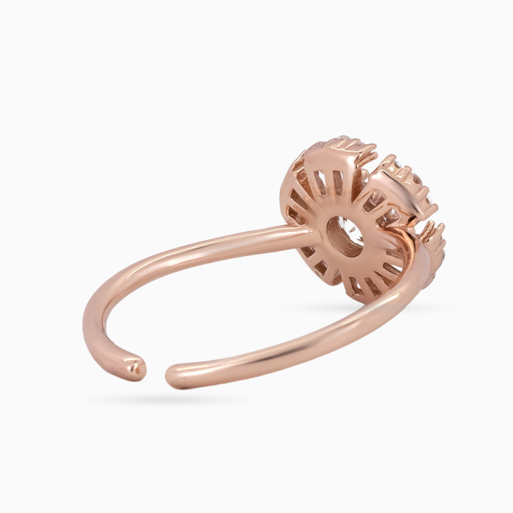 Spiral Bloom & Dewdrop Ring