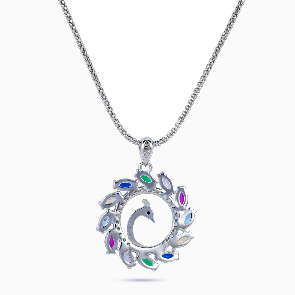 Peacock Radiance Wreath Pendant Set