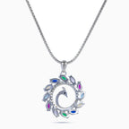 Peacock Radiance Wreath Pendant Set