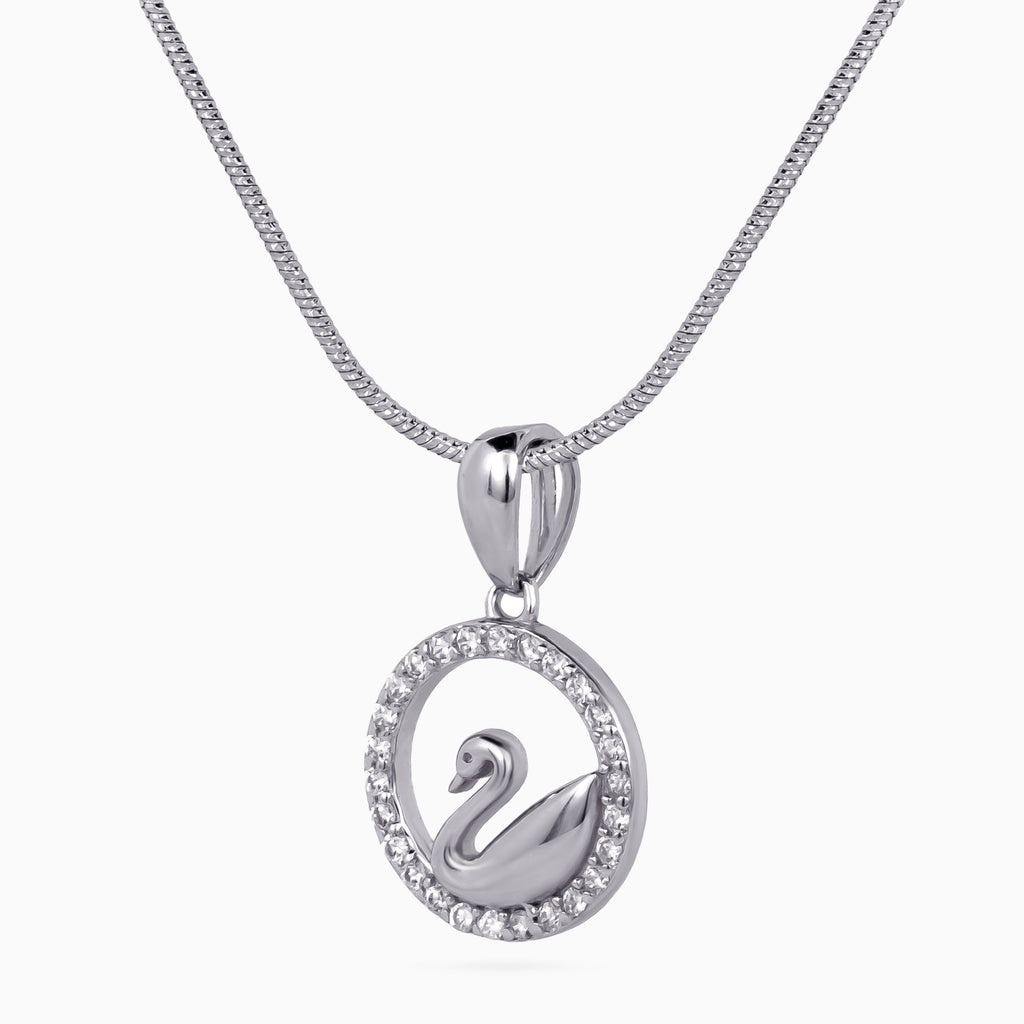 Swan Halo Pendant Set