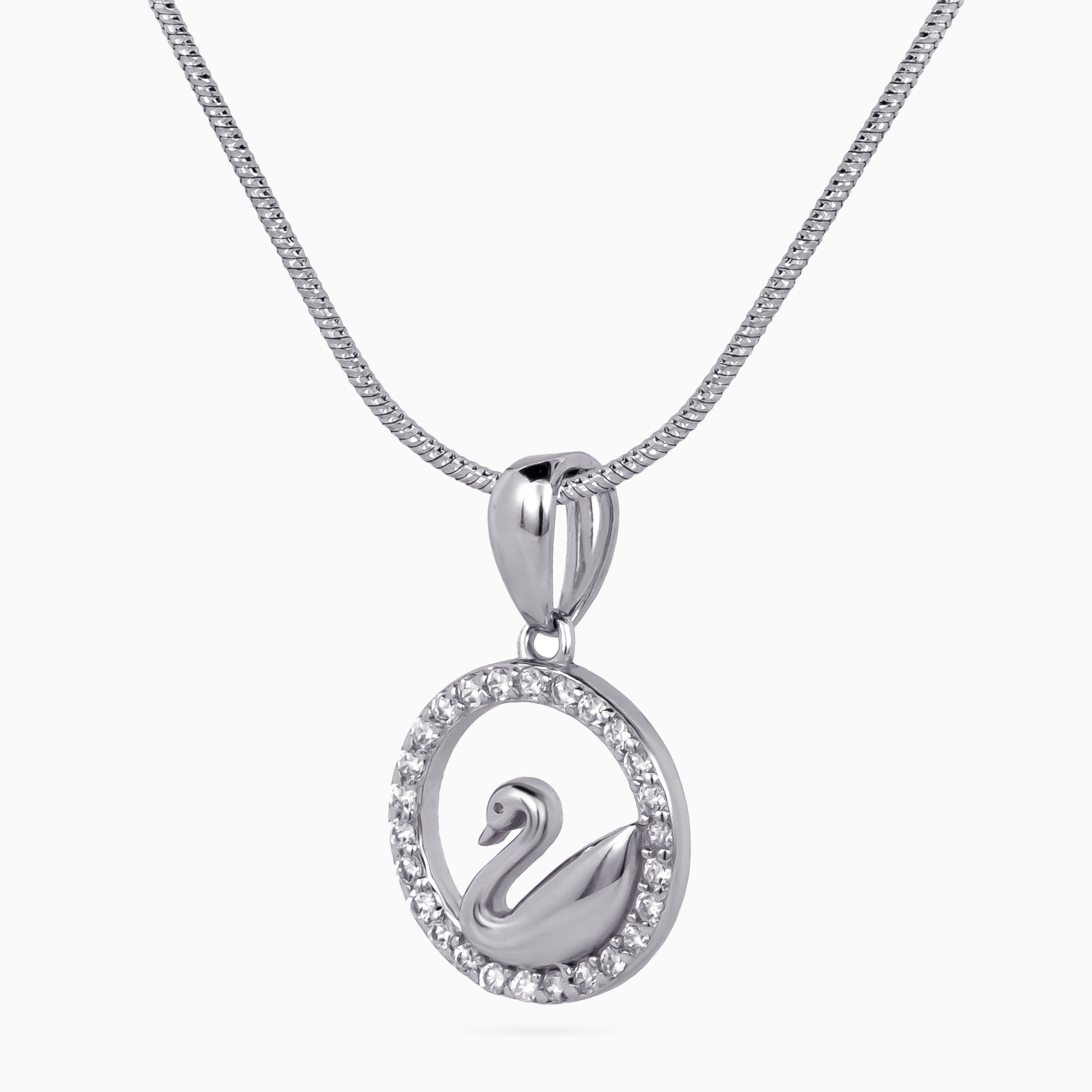 Swan Halo Pendant Set