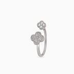 Twin Clover Pavé Ring