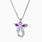 Fuchsia Wing Blossom Pendant Set