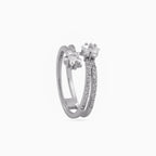 Twin Crescent Pavé Ring