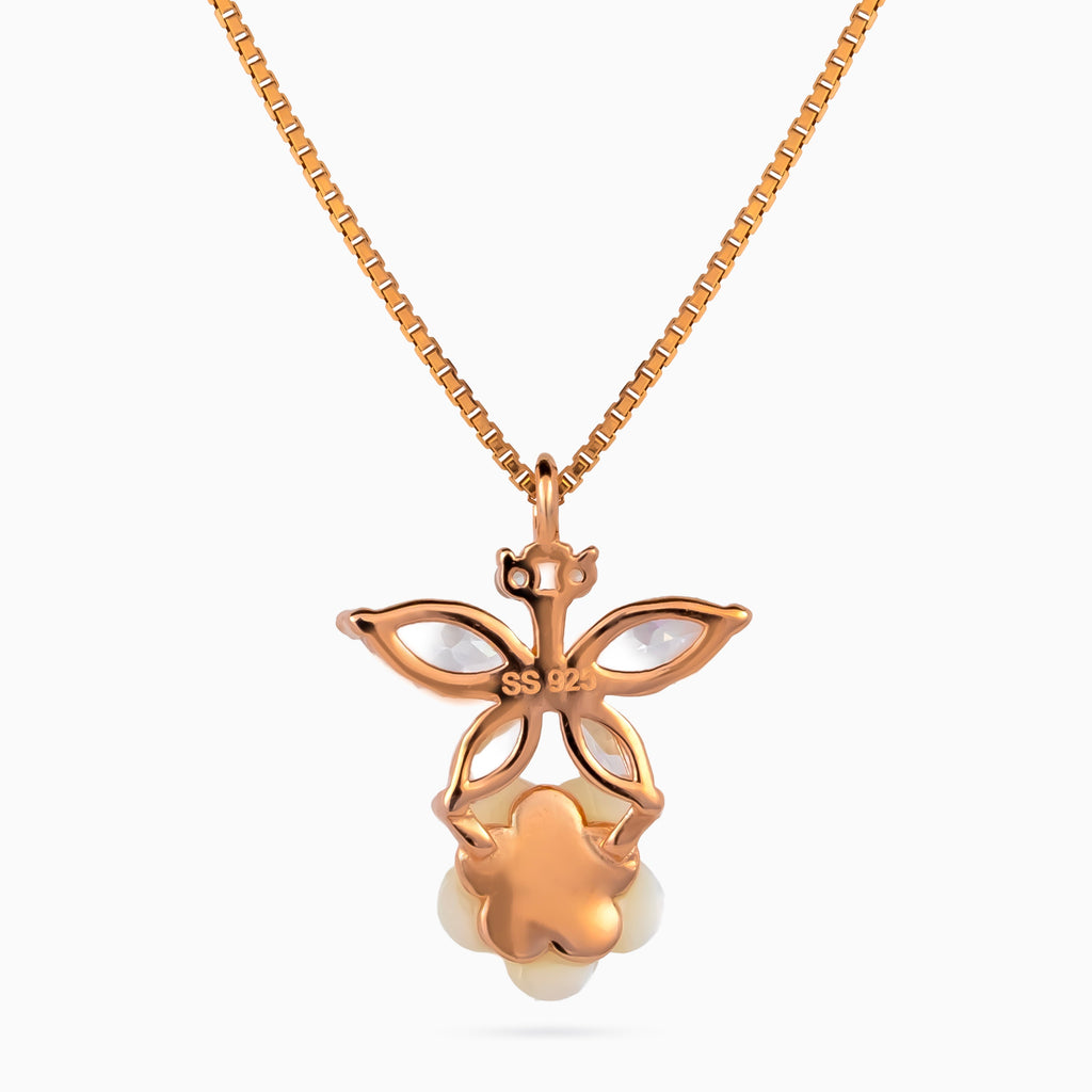 Crystal Wing Blossom Pendant Set