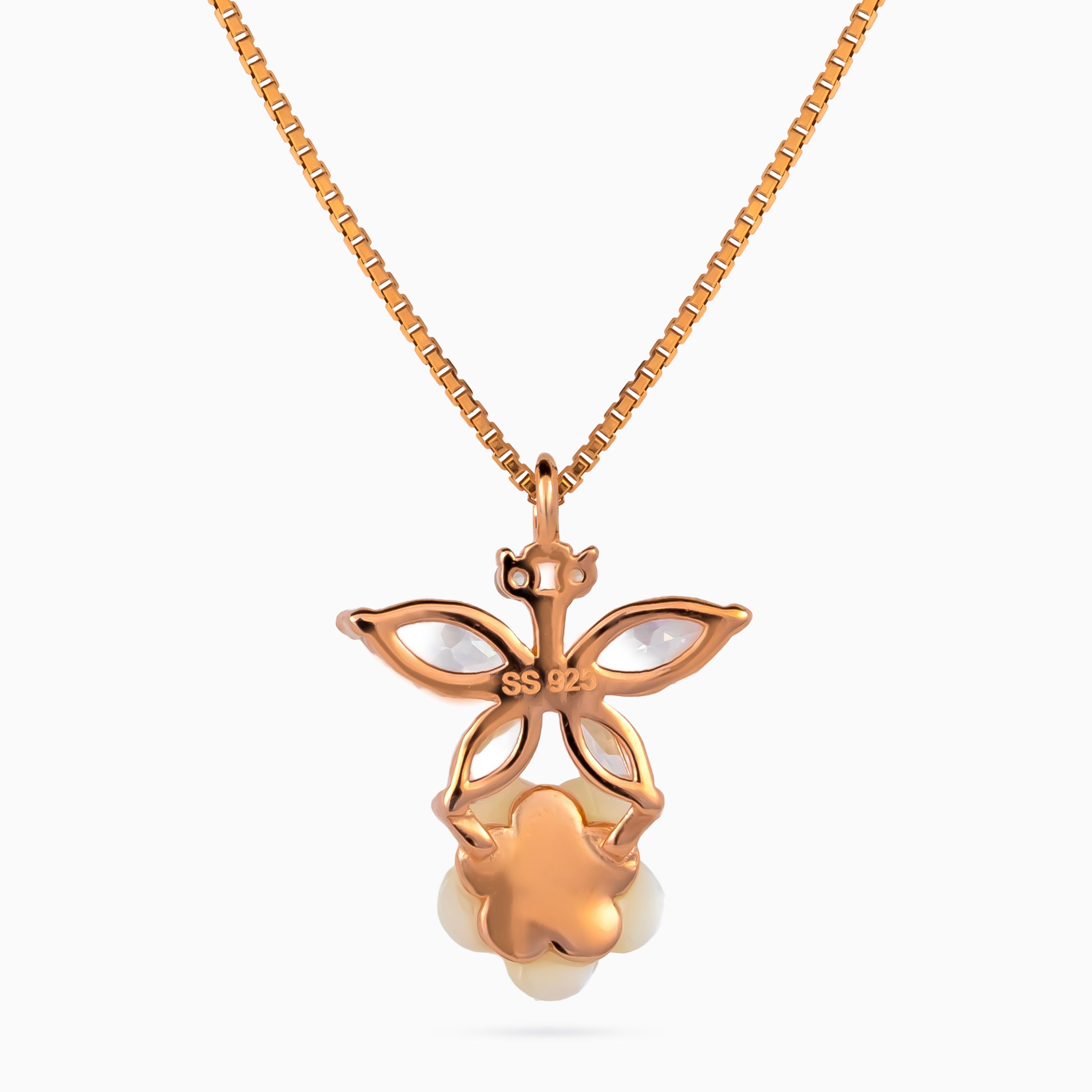 Crystal Wing Blossom Pendant Set