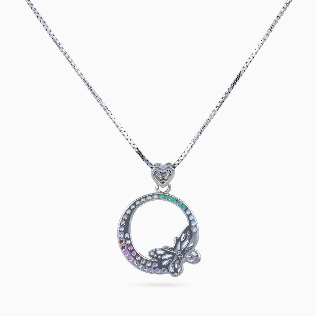 Rainbow Papillon Circle Necklace