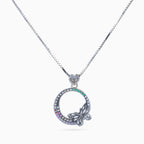 Rainbow Papillon Circle Necklace