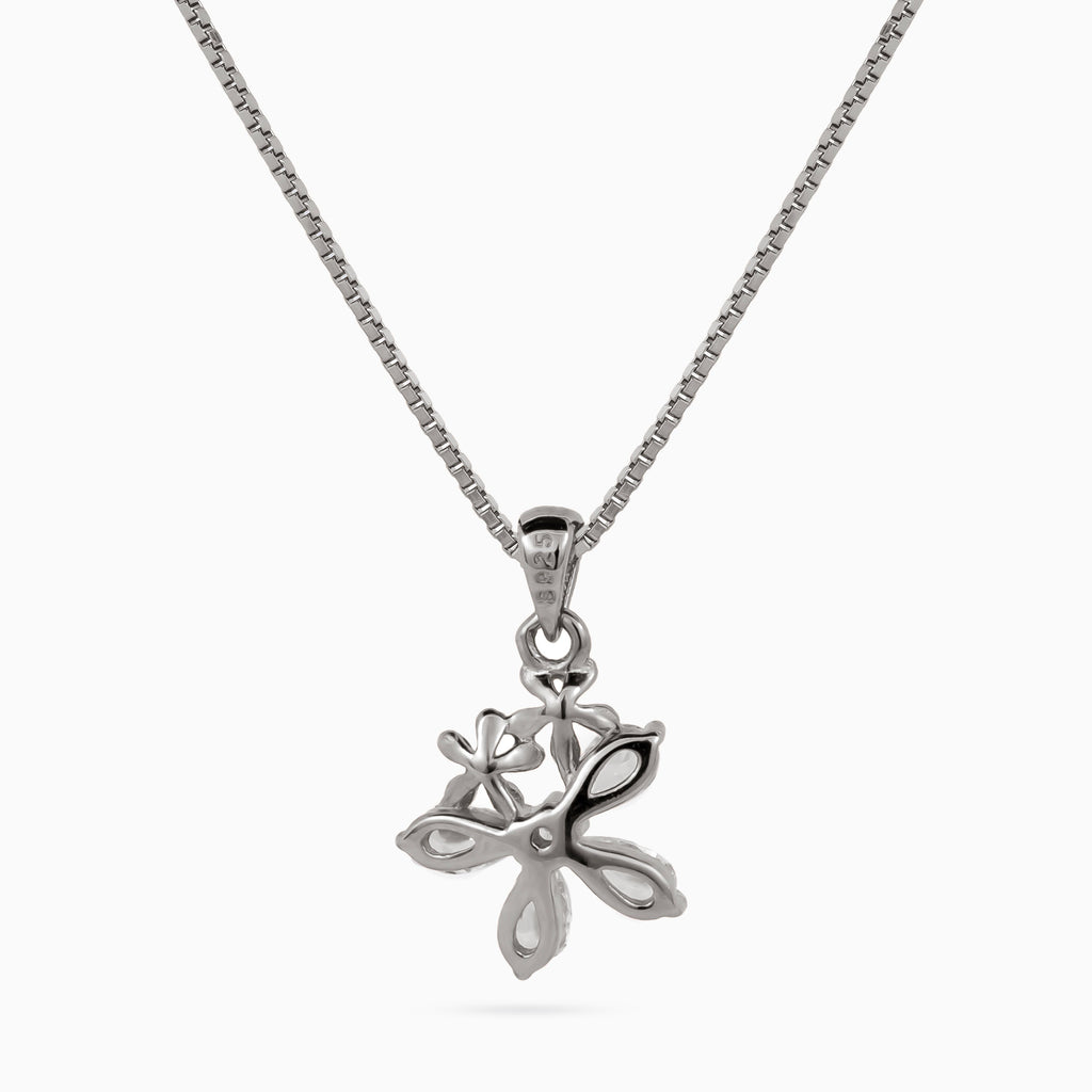 Silver Azure Blossom Cluster Pendant Set