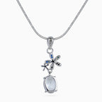 Azure Bloom Drop Necklace