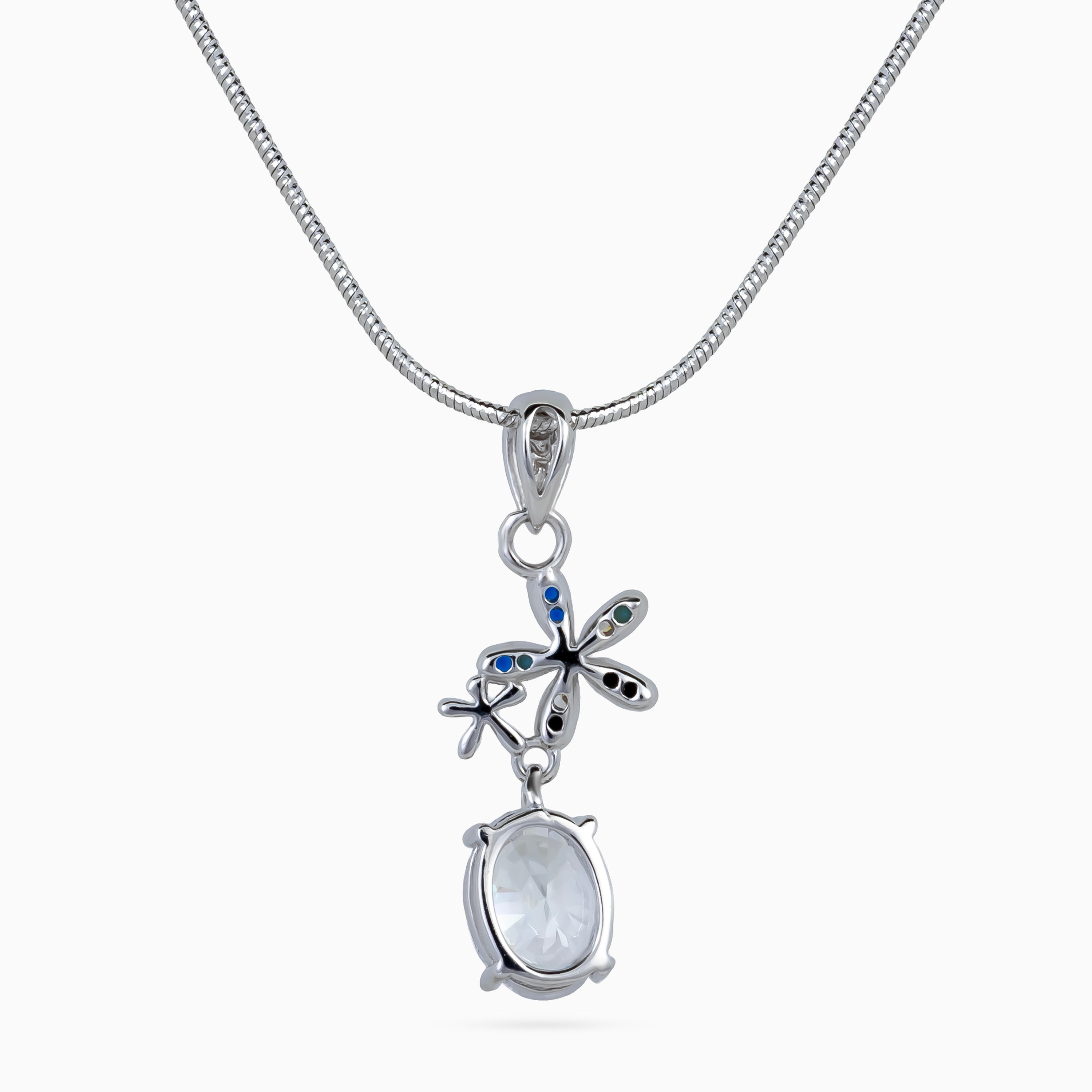 Azure Bloom Drop Necklace