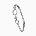 925 sterling silver, rhodium, Pavé Oval Link Bangle bracelet, (Everyday Edge)