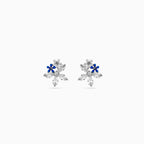 Silver Azure Blossom Cluster Pendant Set