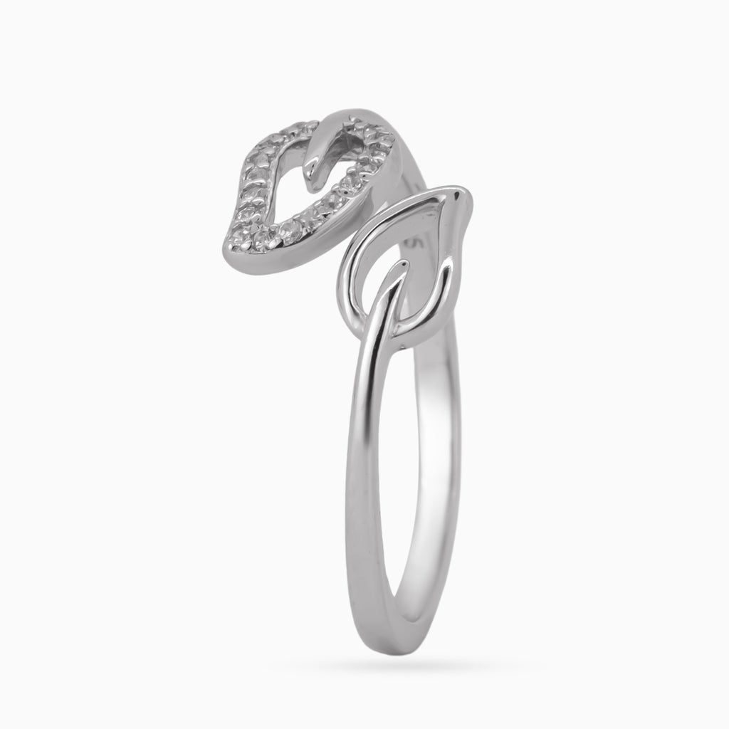 Twin Leaf Whisper Ring