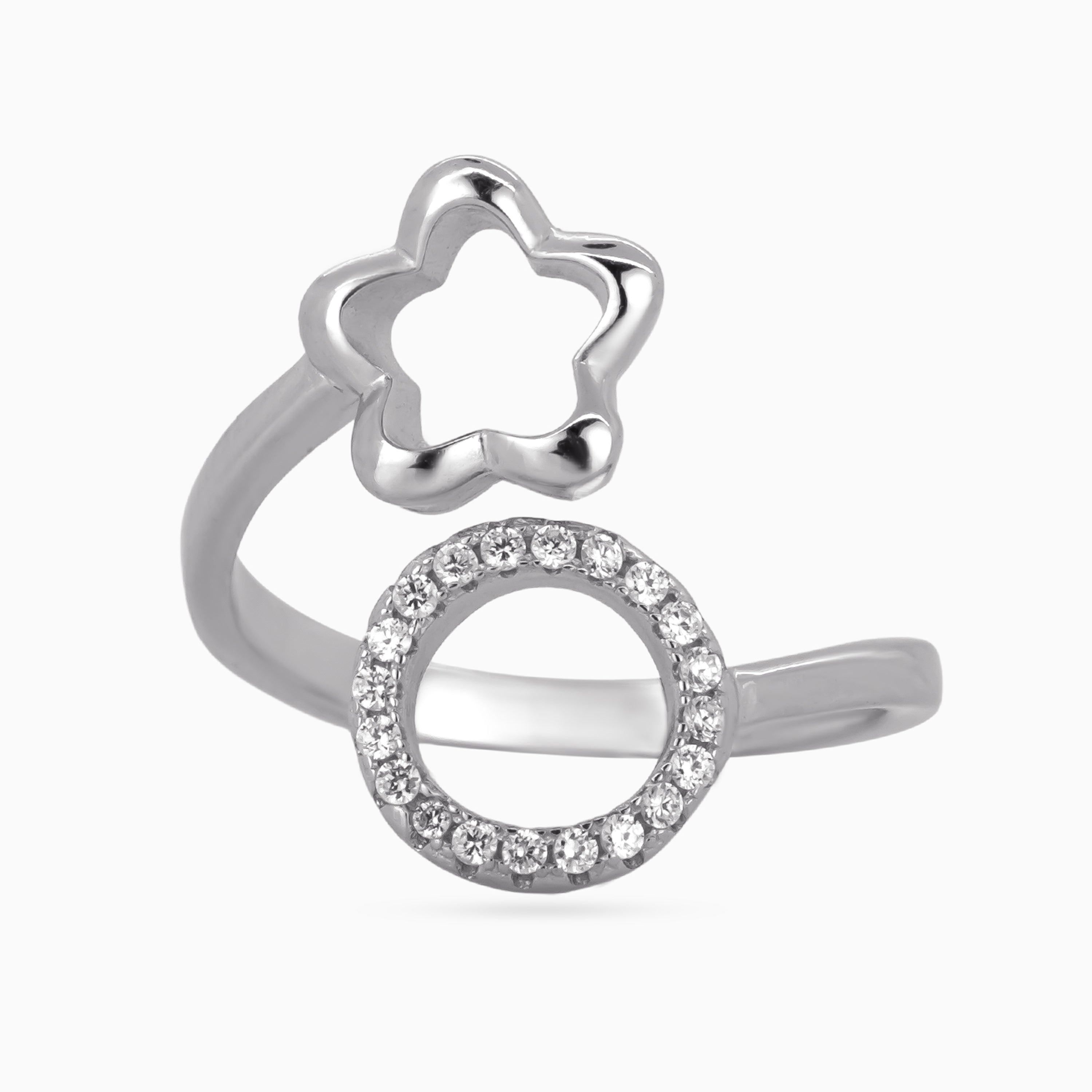 Outline Bloom & Pavé Halo Ring