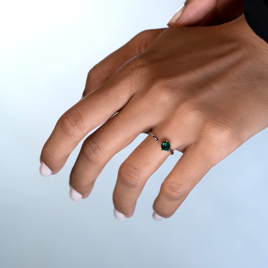 Emerald Prism Solitaire Ring