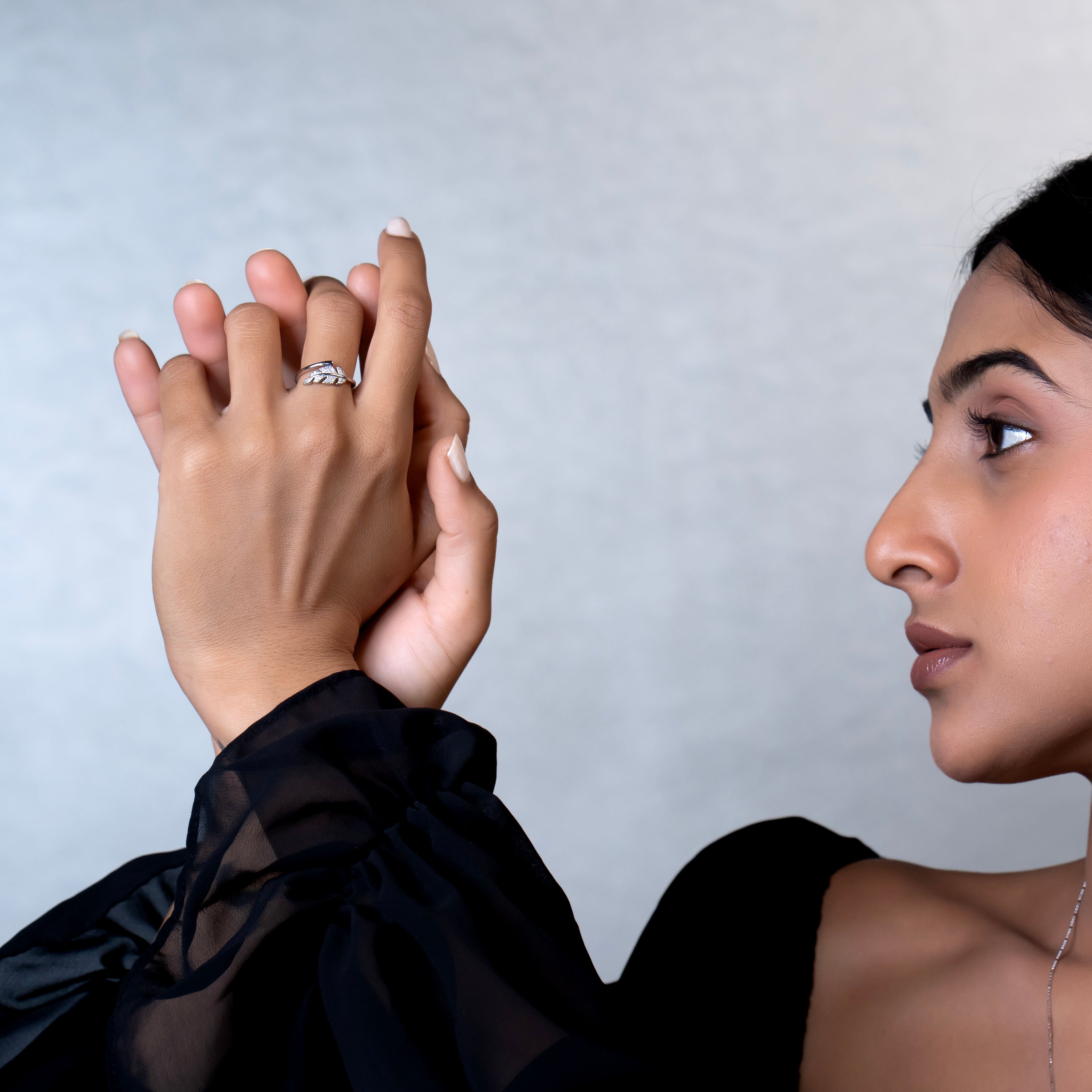 Pavé Leaf Wrap Ring