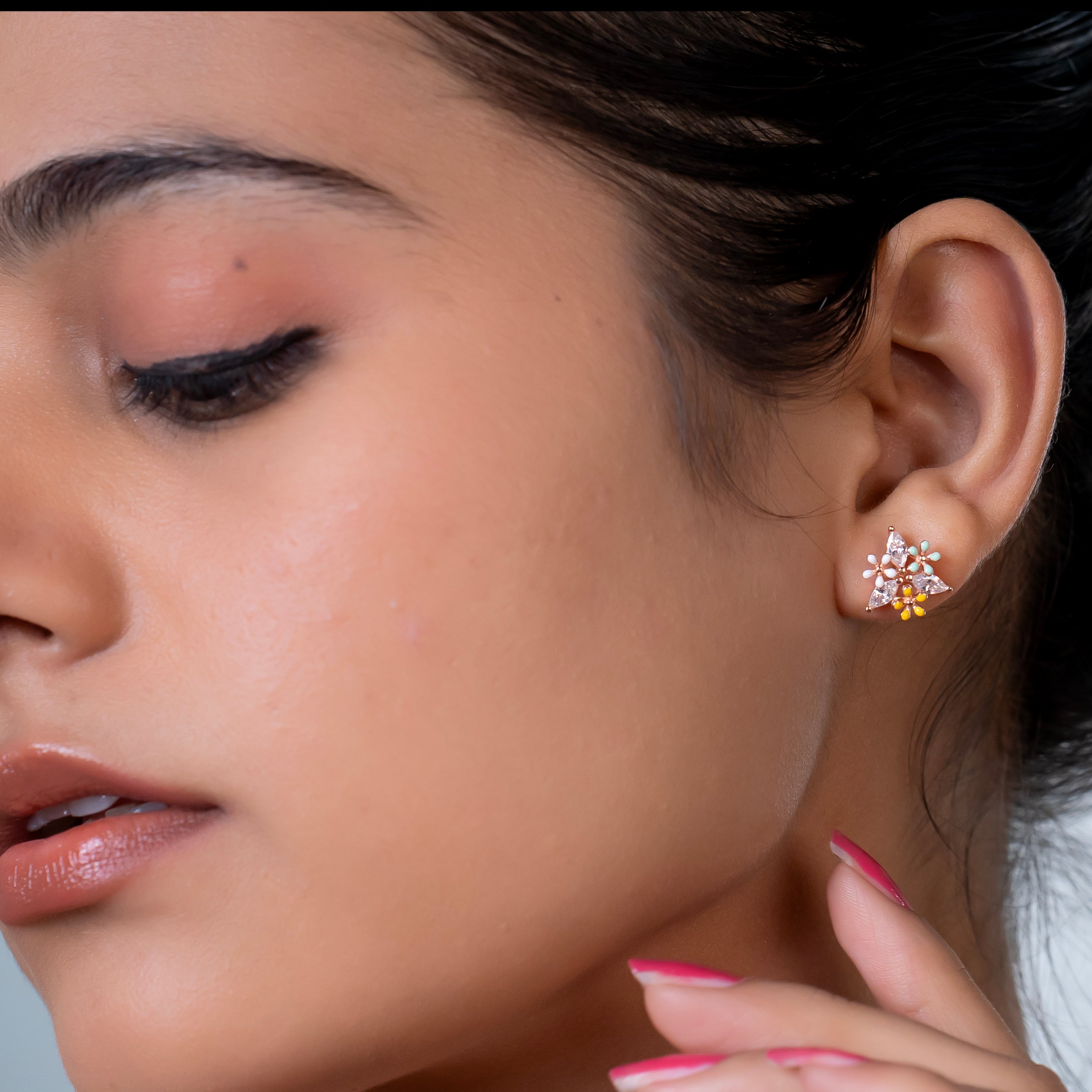 Rose gold Meadow Marquise Studs