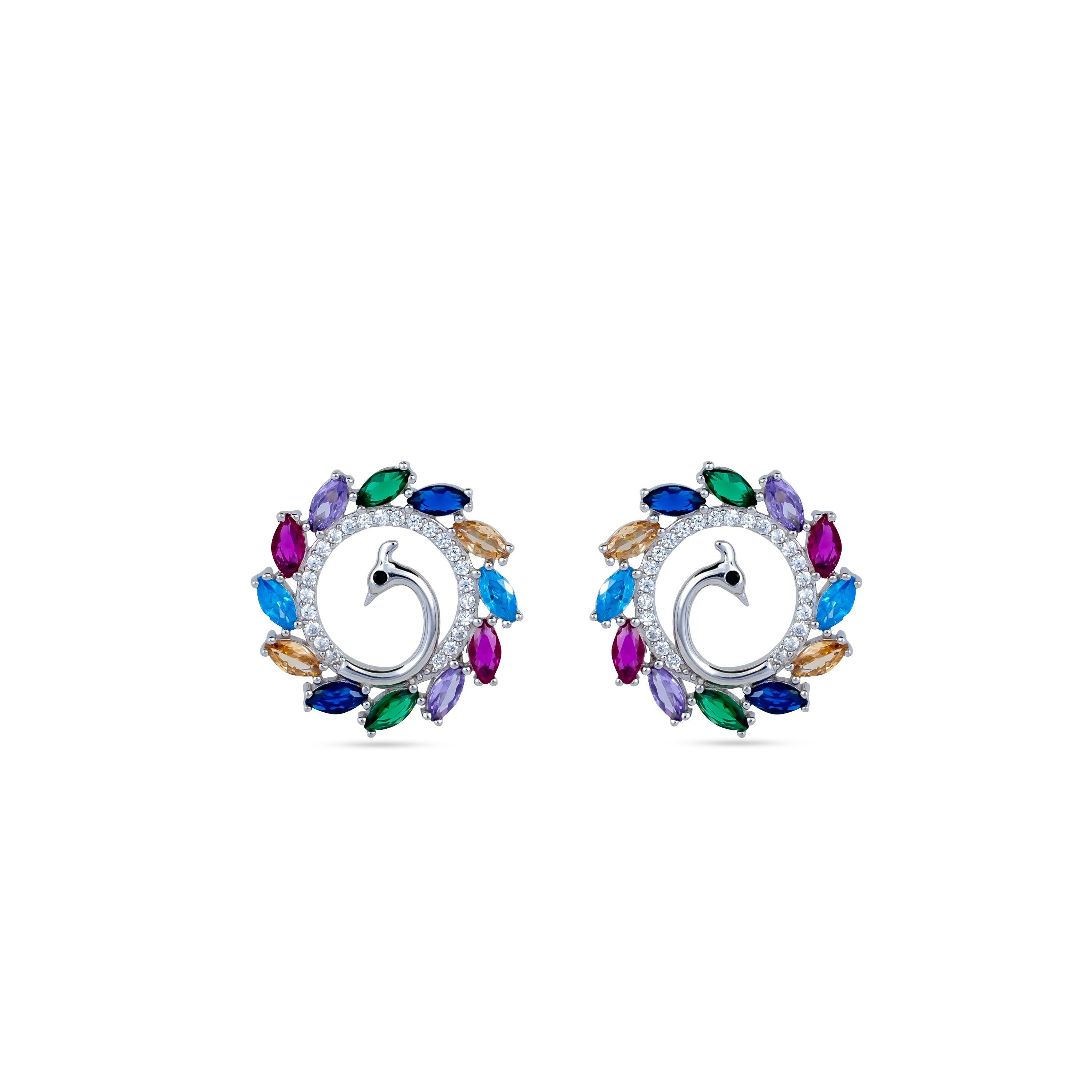 Peacock Radiance Wreath Pendant Set