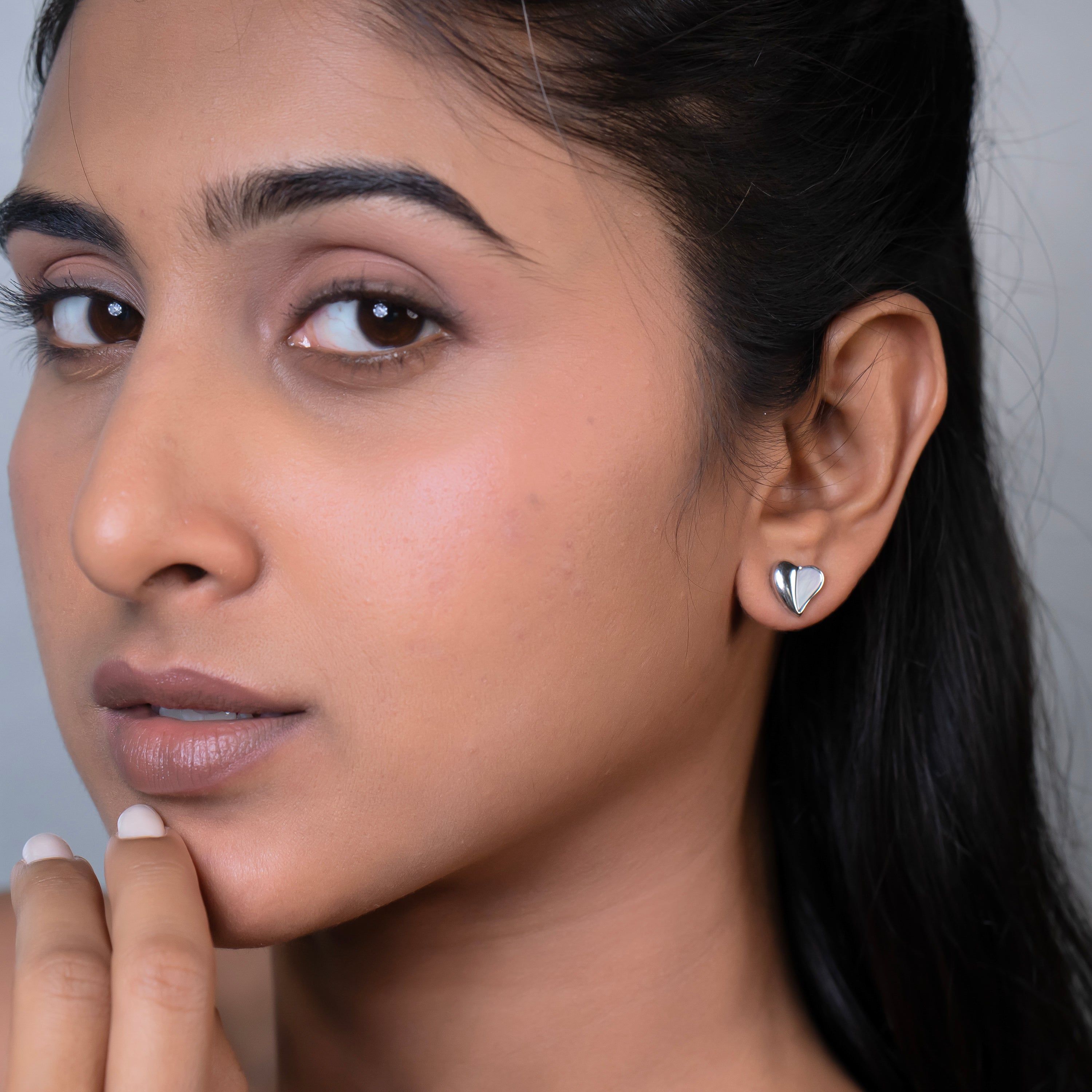 Heartline Mother of Pearl Studs