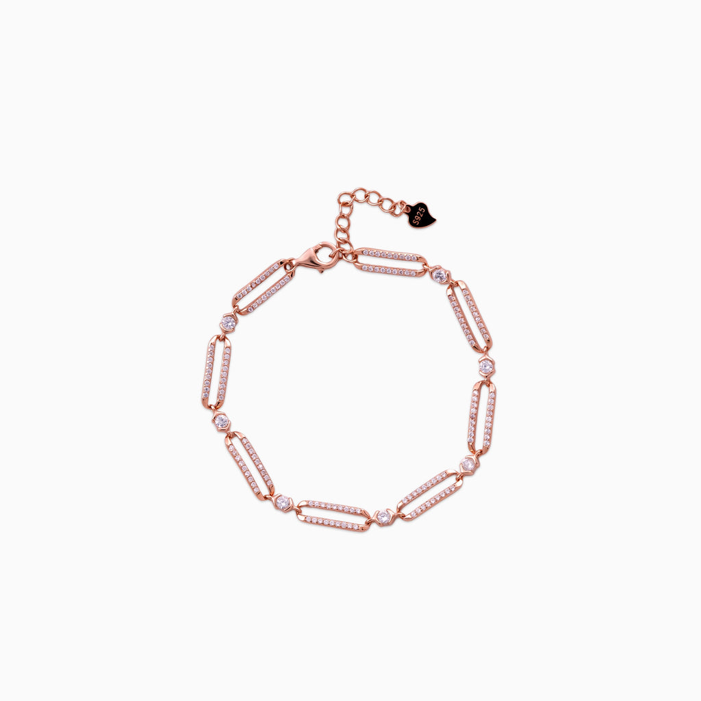 925 sterling silver, rhodium, City Links bracelet (City Links), 16 cm