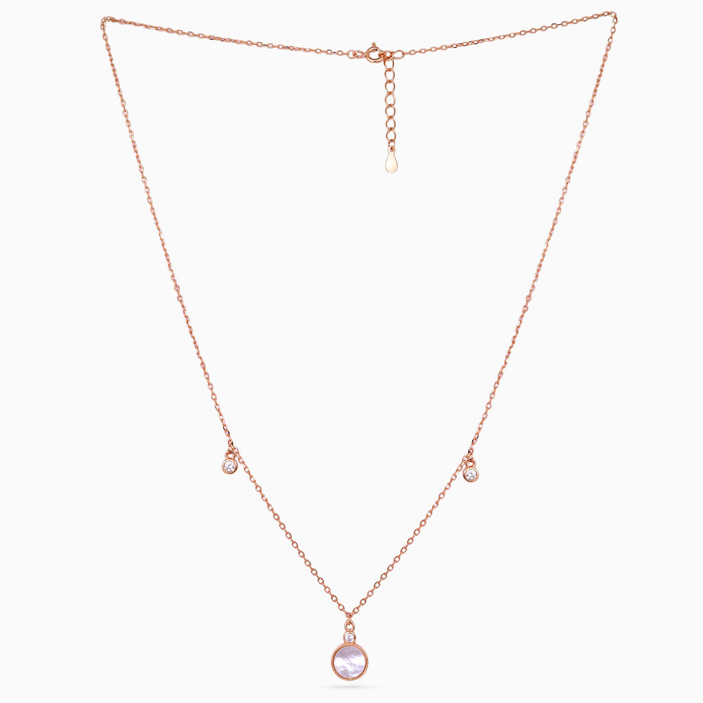 Rose Gold Celeste Drop Station Necklace