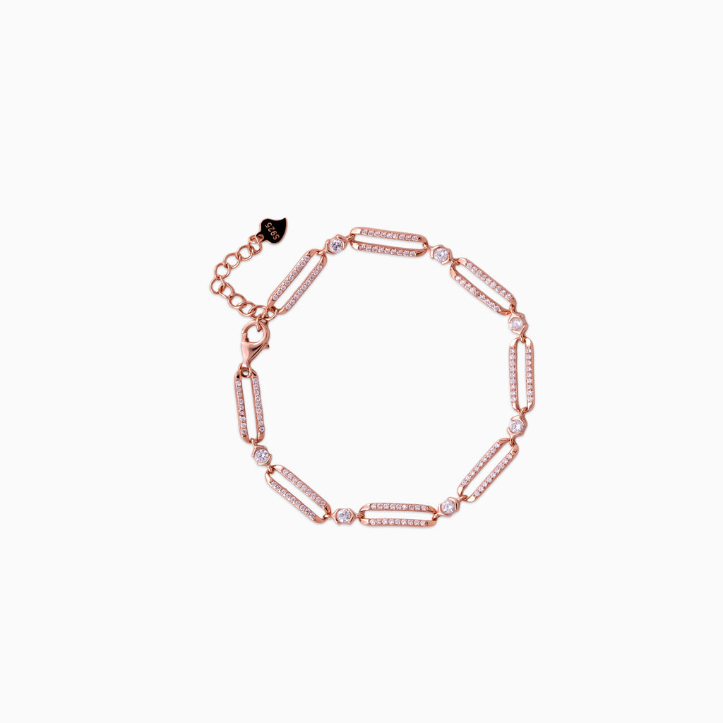 Pavé Bar Link Station Bracelet