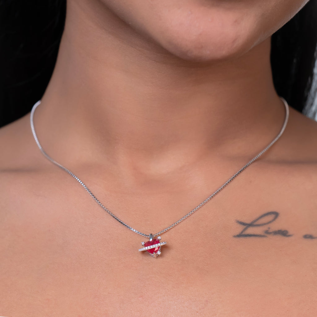 Orbit Heart Pendant Necklace