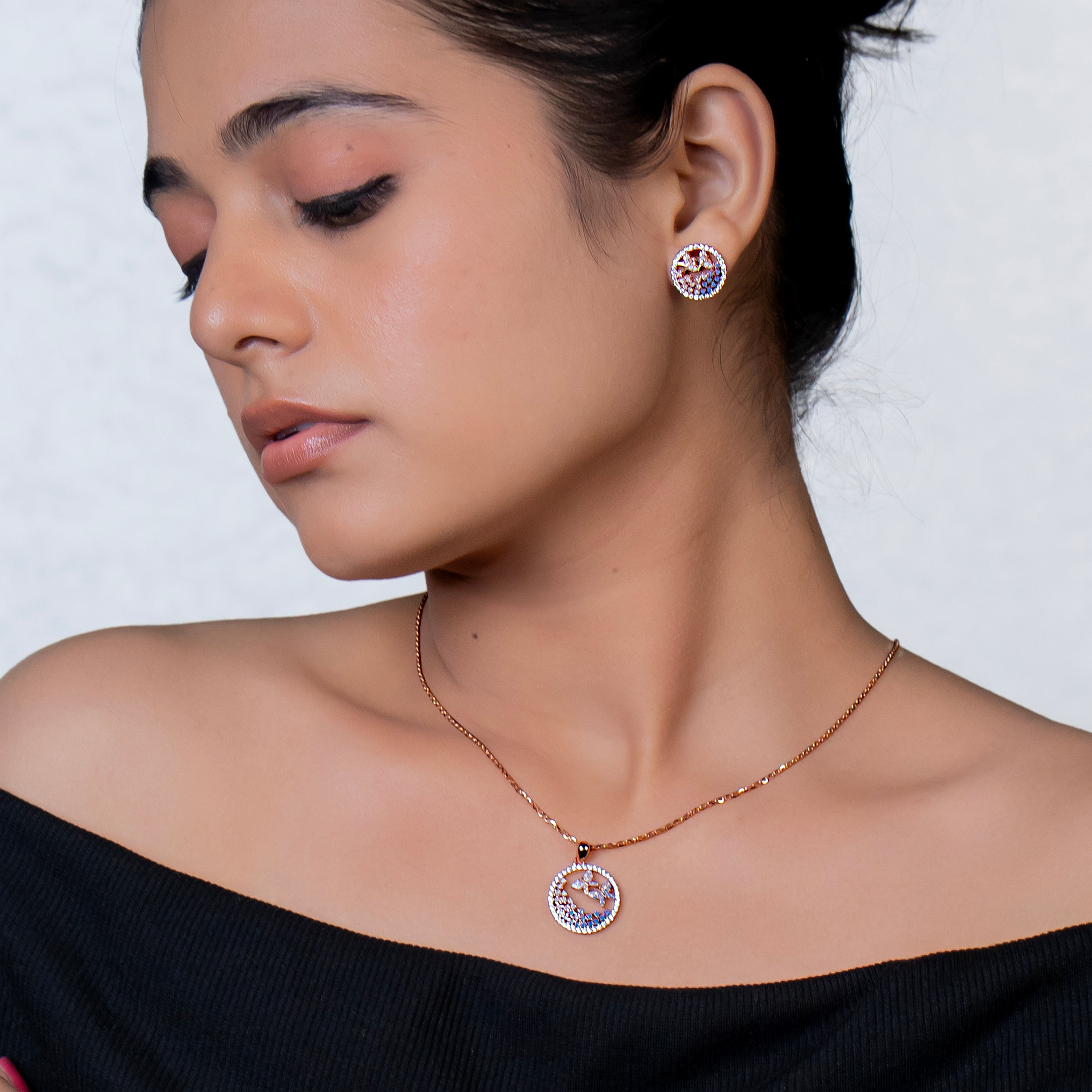 Sunset Flight Papillon Pendant Set