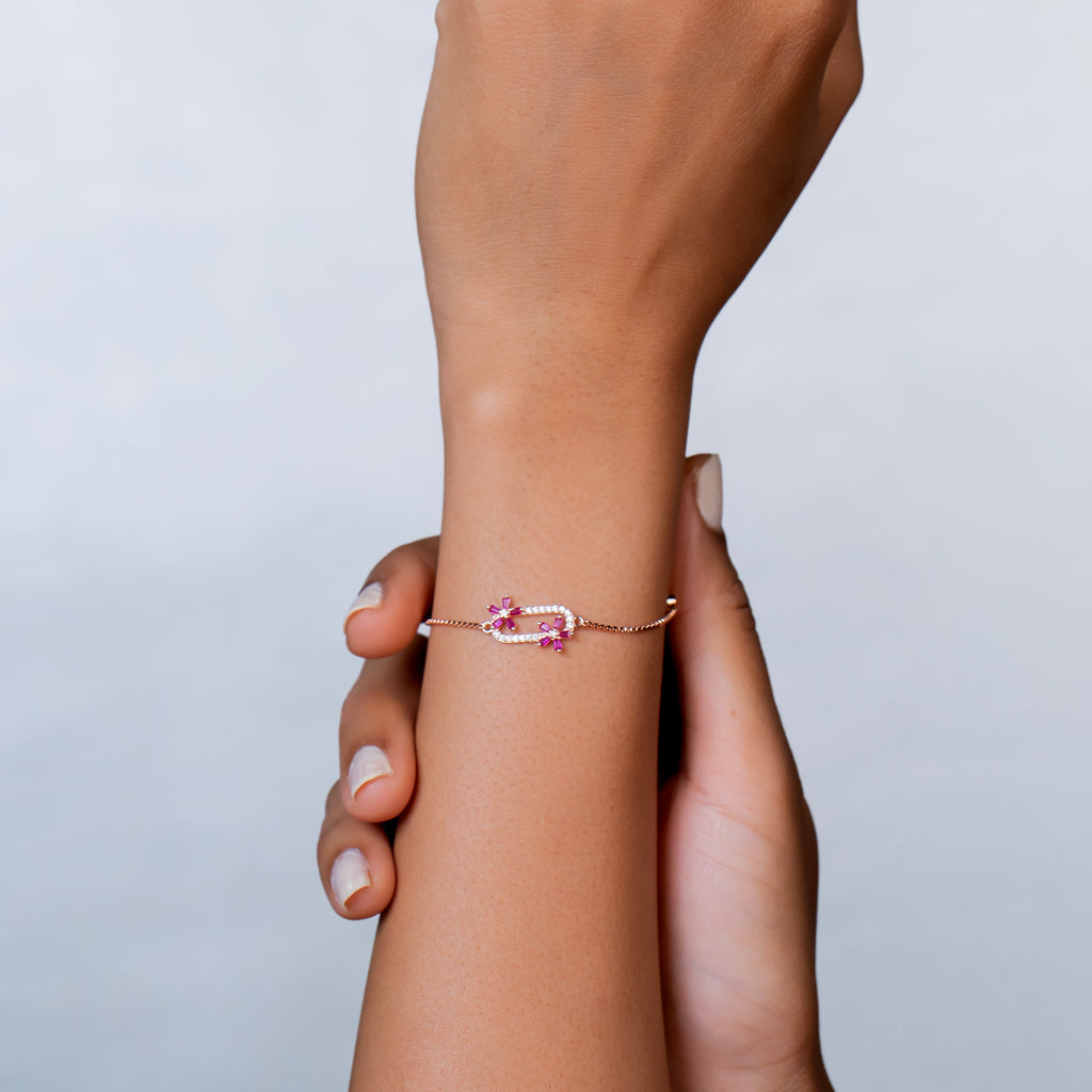 Rose Bloom Link Bracelet