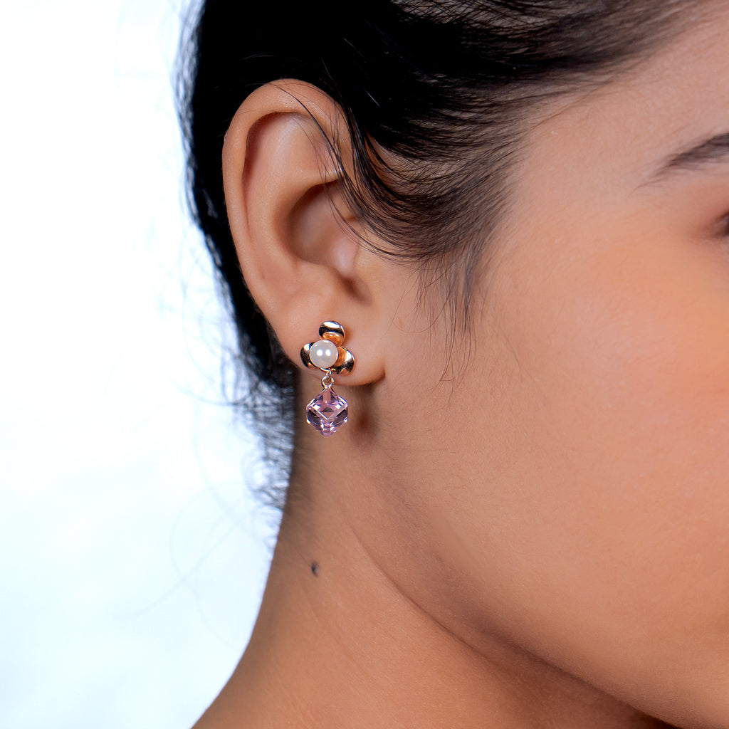 Rose Gold Orchid Pearl Prism Drops