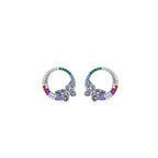 Rainbow Papillon Circle Pendant Set