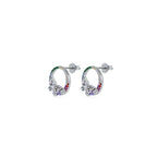 Rainbow Papillon Circle Pendant Set