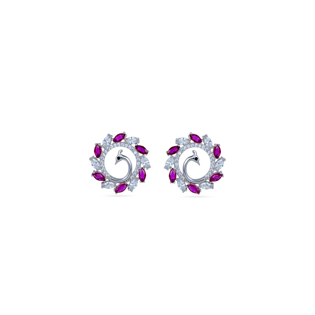 Peacock Ruby Wreath Pendant Set