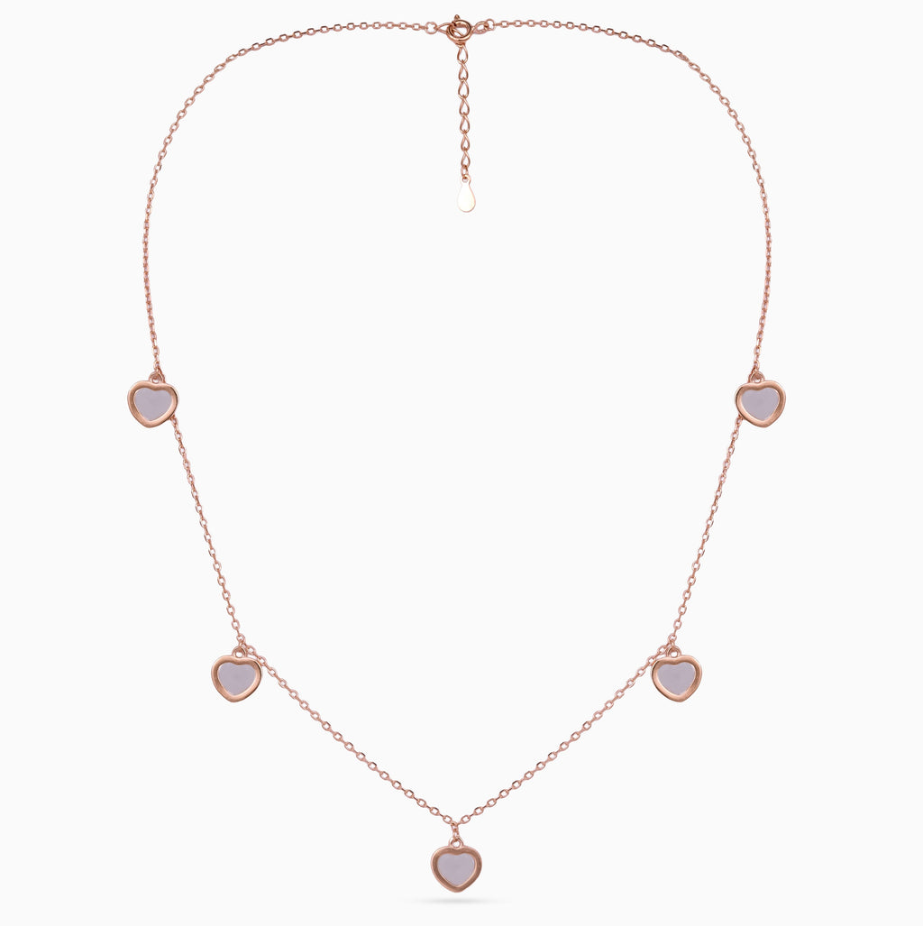 Petal Heart Station Necklace