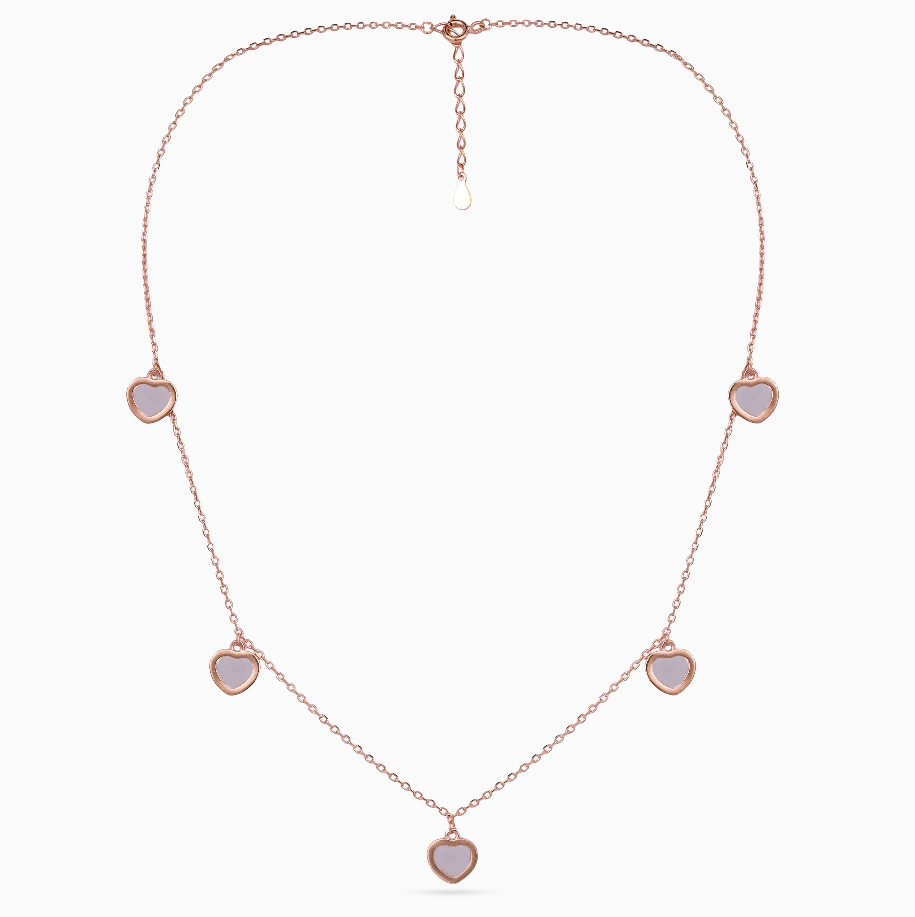 Petal Heart Station Necklace