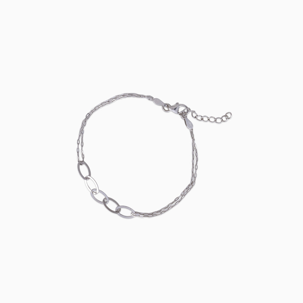 Oval Link Duo Chain Bracelet