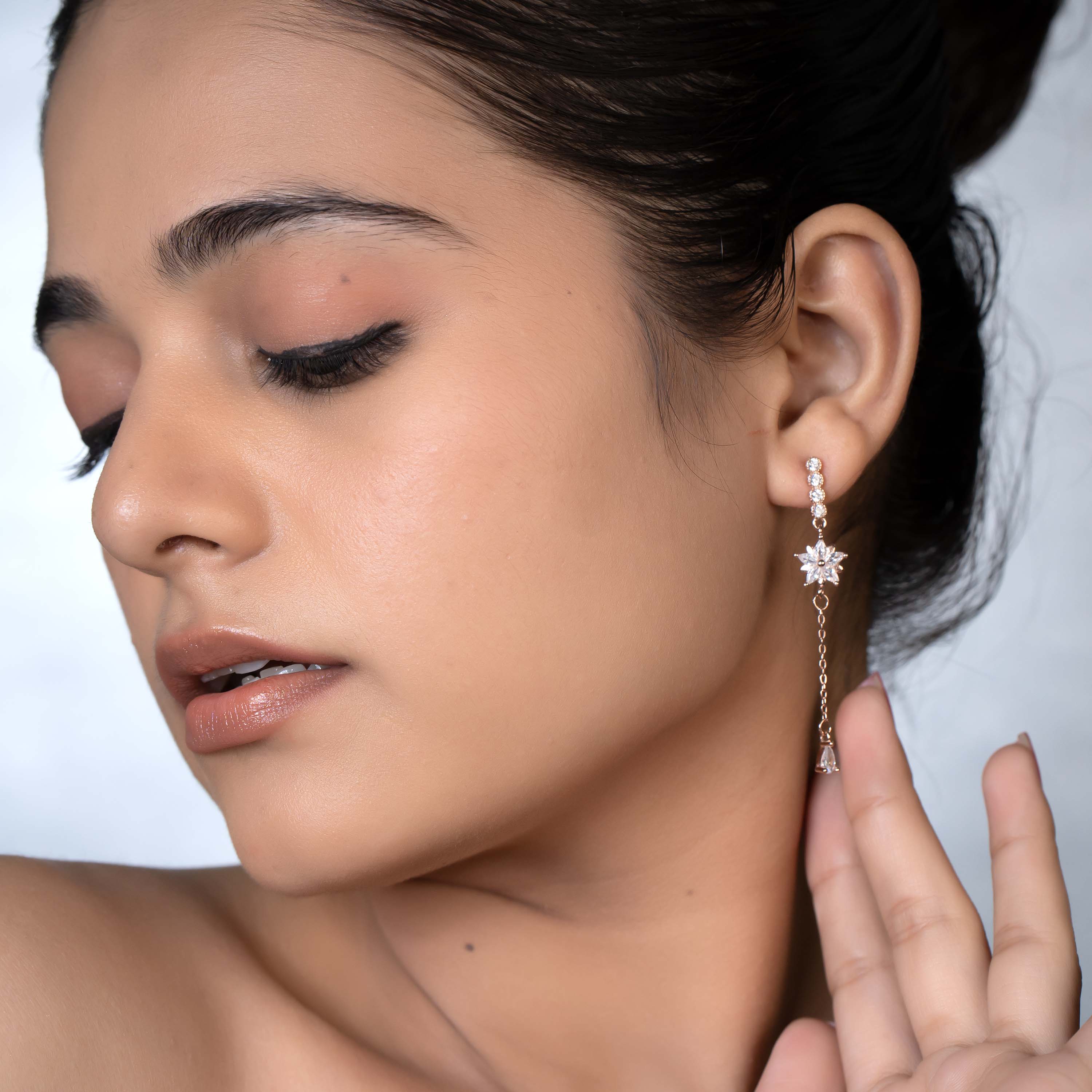 Rose gold Starburst Chain Drops