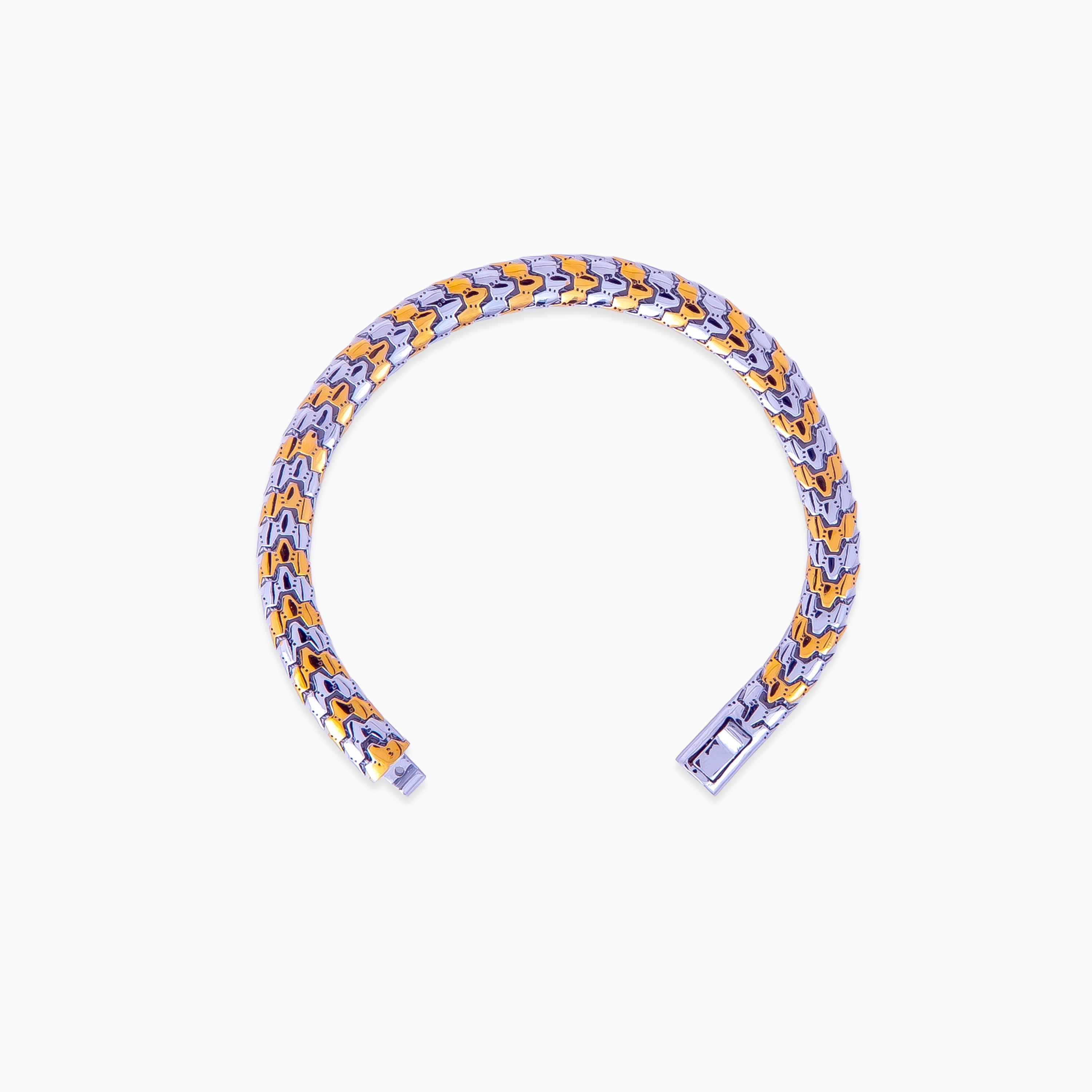 Dual-Tone Weave Men’s Bracelet